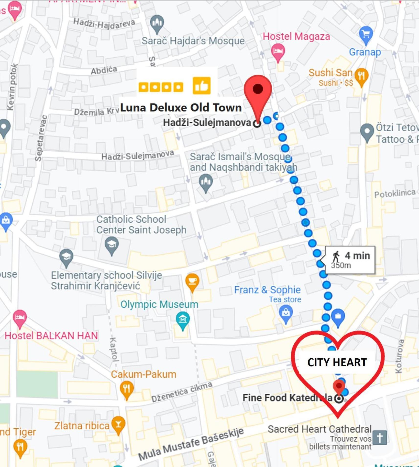 Luna Deluxe City Center & Free Parking Saraybosna Dış mekan fotoğraf